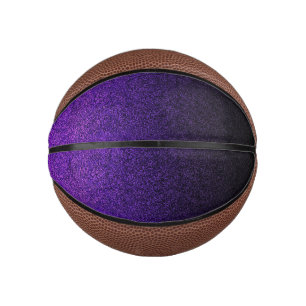 Mini Ballon De Basket Dégradé de Parties scintillant noire et violette