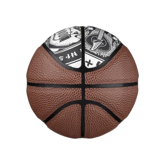 Mini Ballon De Basket Design Guitar Rock (Droite)