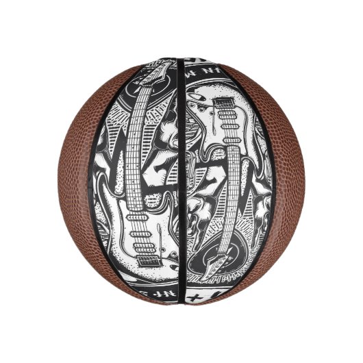 Mini Ballon De Basket Design Guitar Rock (Vertical)