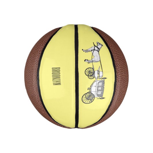 Mini Ballon De Basket dessin animé mariage cheval & calèche (Vertical)