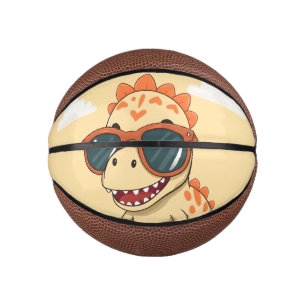 Mini Ballon De Basket Dinosaure Cool avec des Lunettes de Soleil Drôle E