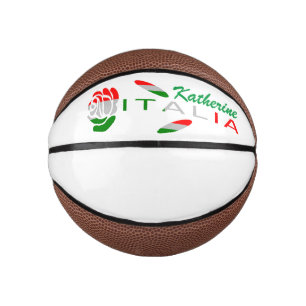 Mini Ballon De Basket Drapeau d'Italie Rose Personnalisé