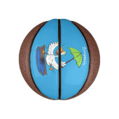 Mini Ballon De Basket Drôle canard avec parapluie dessin animé (Vertical)