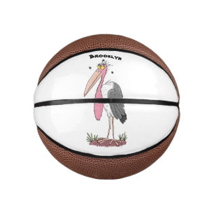 Mini Ballon De Basket Drôle dessin animé de cigogne en marabou