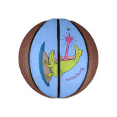 Mini Ballon De Basket Drôle dessin animé de grenouille et mouche (Vertical)