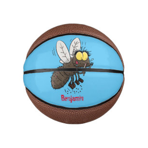 Mini Ballon De Basket Drôle dessin animé d'insecte de la mouche à cheval