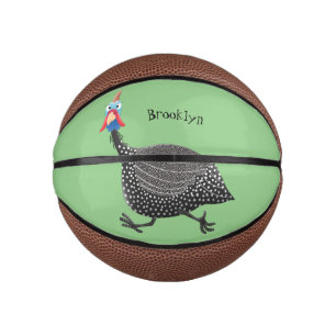 Mini Ballon De Basket Drôle dessin animé d'oiseau de Guineafowl