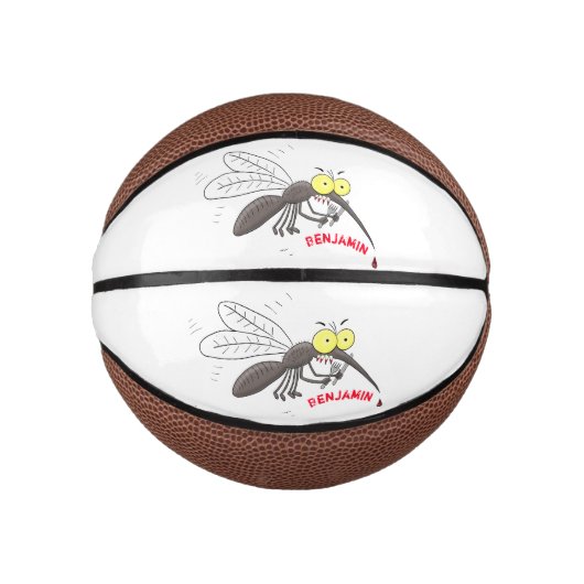 Mini Ballon De Basket Drôle dessin d'insecte moustique (Devant)