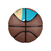 Mini Ballon De Basket Drôle mignon caricature pourpre crabe ermite (Droite)