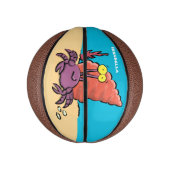 Mini Ballon De Basket Drôle mignon caricature pourpre crabe ermite (Vertical)