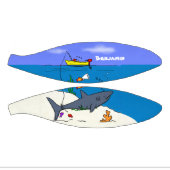 Mini Ballon De Basket Drôle requin couché et dessin animé de pêche (Panneaux)