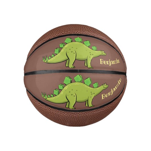 Mini Ballon De Basket Drôle stegosaurus dinosaure dessin animé (Devant)