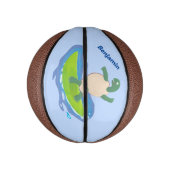 Mini Ballon De Basket Drôle tortue vague de surf dessin animé (Vertical)