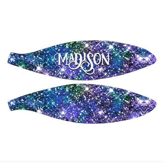 Mini Ballon De Basket Élégant monogramme bleu vert faux Parties scintill (Panneaux)