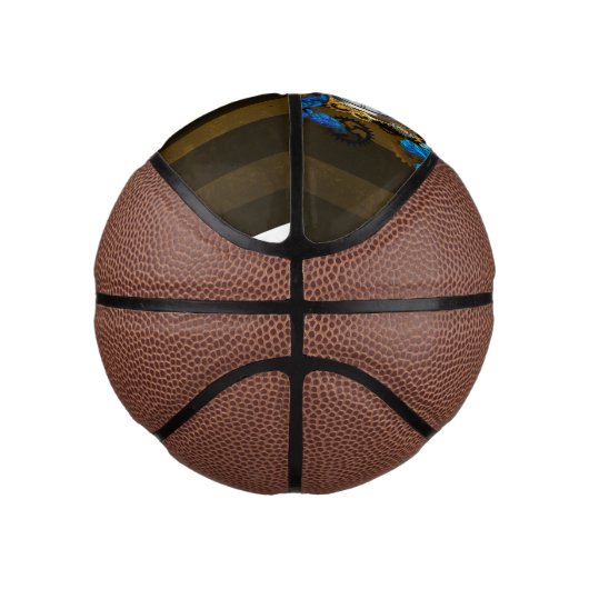 Mini Ballon De Basket Engrenages à vapeur et papillons bleus (Droite)
