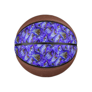 Mini Ballon De Basket Fleur Iris Violet / Esthétique / Carrelé /