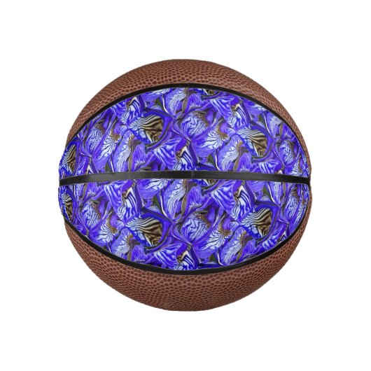 Mini Ballon De Basket Fleur Iris Violet / Esthétique / Carrelé / (Devant)