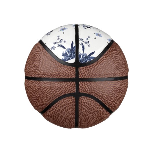 Mini Ballon De Basket Fleurs bleues (Droite)
