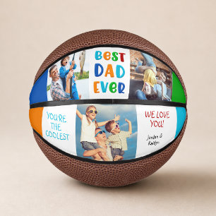 Mini Ballon De Basket Fun moderne BEST DAD JAMAIS Colorful Collage photo