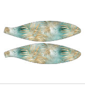 Mini Ballon De Basket Gold Aqua White Feuilles tropicaux (Panneaux)