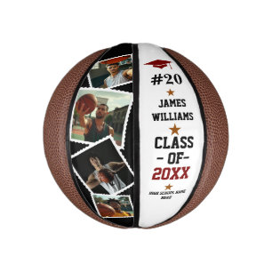 Mini Ballon De Basket Graduation Senior Custom Name, Number & 4 Photos