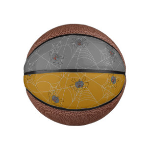 Mini Ballon De Basket Halloween spiders web and pumpkins   