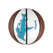 Mini Ballon De Basket Hammerhead shark cartoon illustration (Vertical)