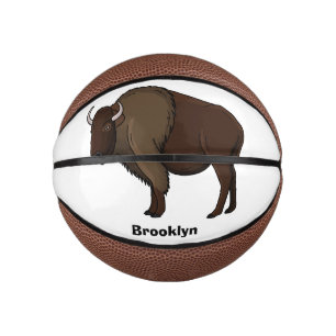 Mini Ballon De Basket Happy American bison buffalo illustration