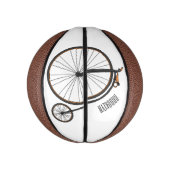 Mini Ballon De Basket High wheel bicycle cartoon illustration  (Vertical)