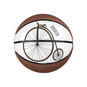 Mini Ballon De Basket High wheel bicycle cartoon illustration