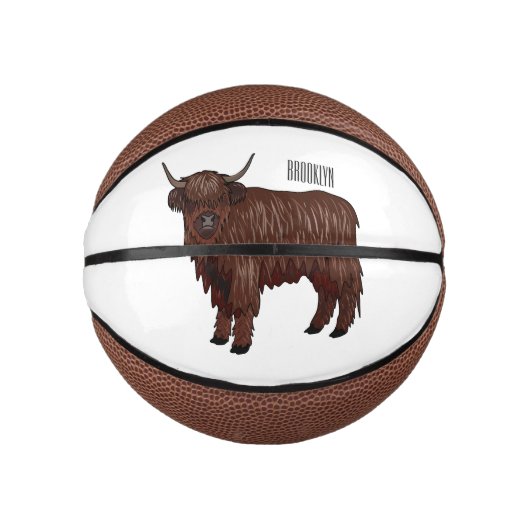 Mini Ballon De Basket Highland cow (Devant)