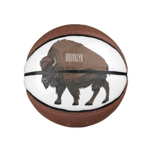 Mini Ballon De Basket Illustration de bison de dessin animé