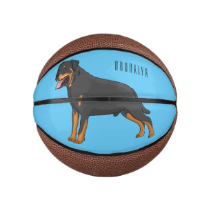 Mini Ballon De Basket Illustration de chien Rottweiler