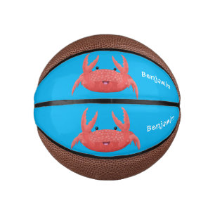 Mini Ballon De Basket Illustration de crabe de dessin animé rouge mignon