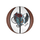 Mini Ballon De Basket Illustration de cyclo-pousse (Vertical)