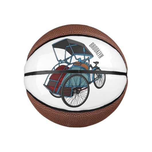 Mini Ballon De Basket Illustration de cyclo-pousse (Devant)