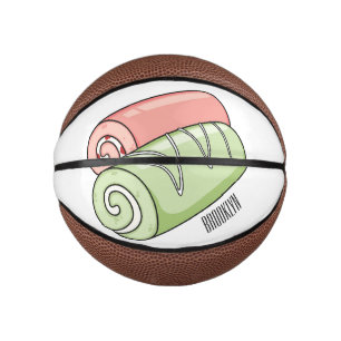 Mini Ballon De Basket Illustration de gâteau suisse roll / roll
