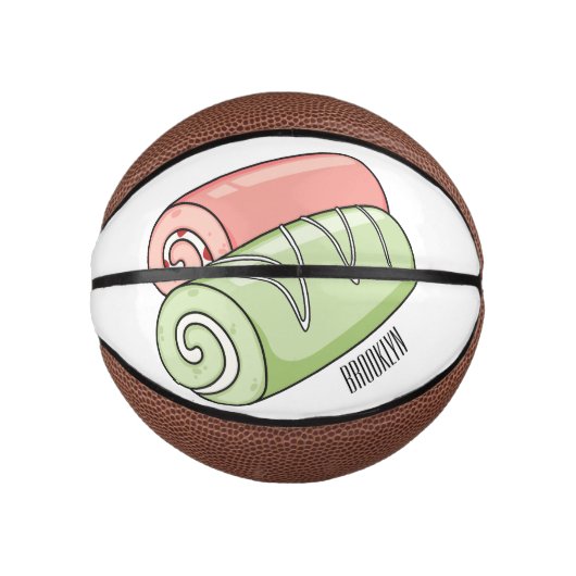 Mini Ballon De Basket Illustration de gâteau suisse roll / roll (Devant)