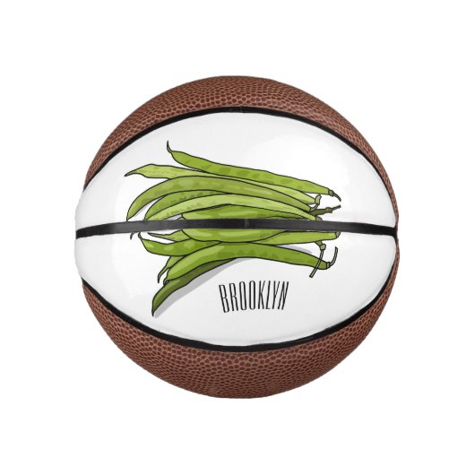 Mini Ballon De Basket Illustration de haricots verts (Devant)