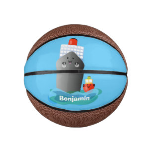 Mini Ballon De Basket Illustration de la caricature de remorqueur de paq