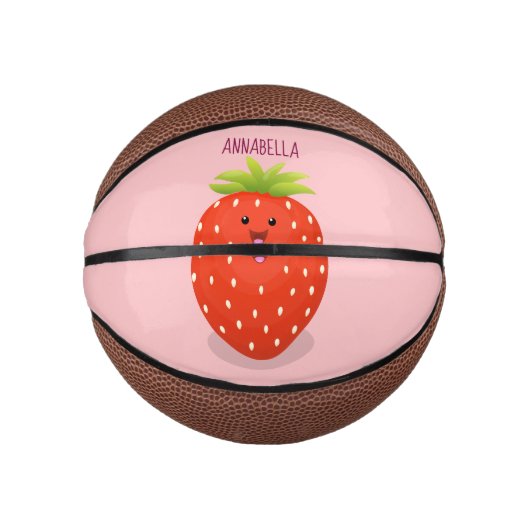 Mini Ballon De Basket Illustration de la fraise Cute kawaii (Devant)