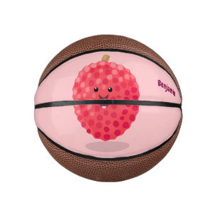 Mini Ballon De Basket Illustration de litchee rose mignon