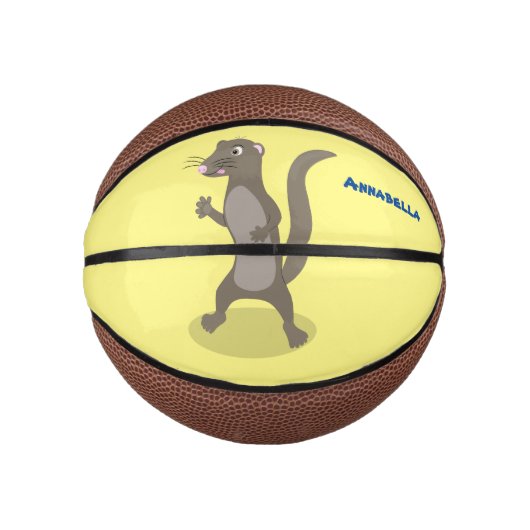 Mini Ballon De Basket Illustration de mignonne mangouste (Devant)