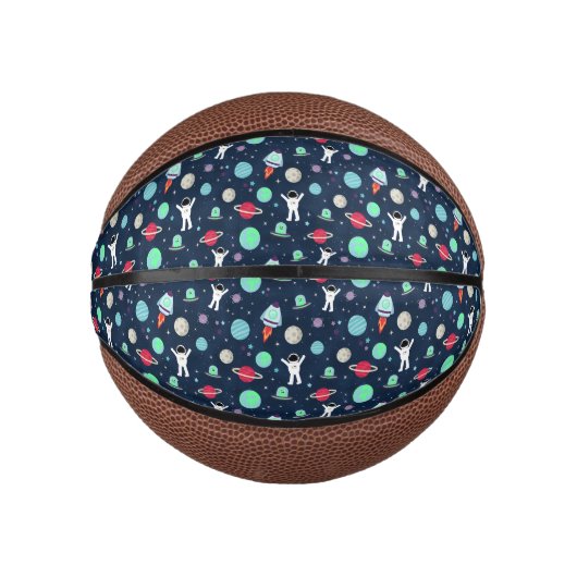Mini Ballon De Basket Illustration de motif spatial (Devant)