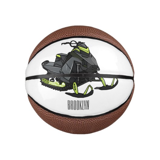 Mini Ballon De Basket Illustration de motoneige (Devant)