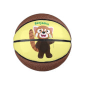 Mini Ballon De Basket Illustration de panda rouge mignon (Devant)