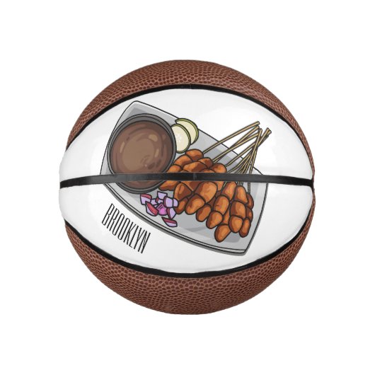 Mini Ballon De Basket Illustration de Satay (Devant)
