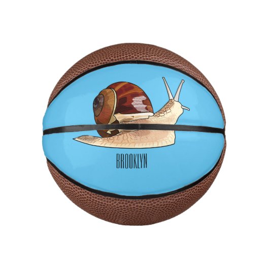 Mini Ballon De Basket Illustration d'escargot (Devant)