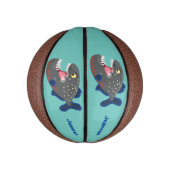 Mini Ballon De Basket Illustration drôle de piranha affamée (Vertical)