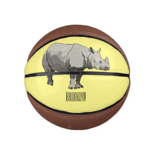 Mini Ballon De Basket Illustration du rhinocéros de Javan